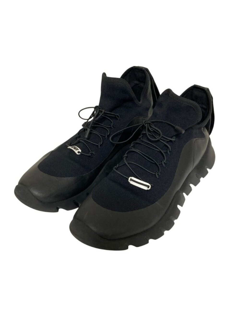 Fendi Knit Upper High-Top Sneakers Black 10